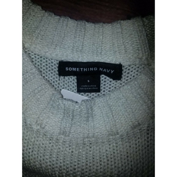 Something Navy Pink Scoop Crew Neck Lightweight‎ Knit Pullover Sweater - Picture 5 of 7